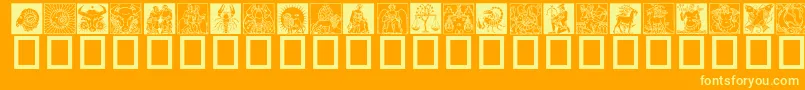 Zodiac03 Font – Yellow Fonts on Orange Background
