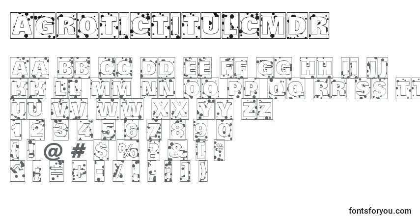 Schriftart AGrotictitulcmdr – Alphabet, Zahlen, spezielle Symbole