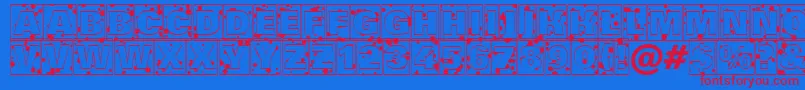 AGrotictitulcmdr Font – Red Fonts on Blue Background