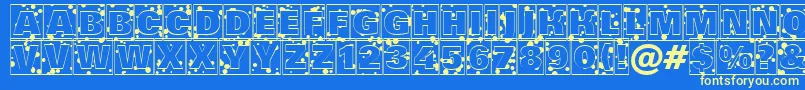 AGrotictitulcmdr Font – Yellow Fonts on Blue Background