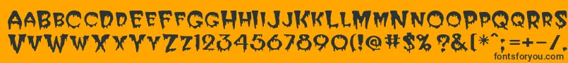 Postcryp Font – Black Fonts on Orange Background