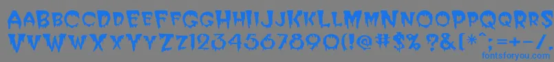 Postcryp Font – Blue Fonts on Gray Background