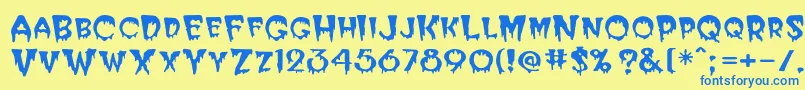 Postcryp Font – Blue Fonts on Yellow Background