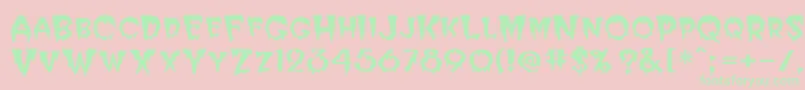 Postcryp Font – Green Fonts on Pink Background