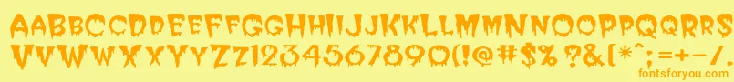 Postcryp Font – Orange Fonts on Yellow Background