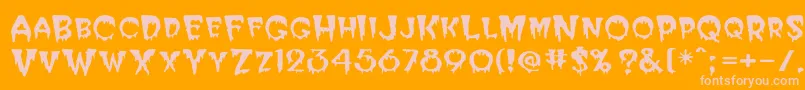 Postcryp Font – Pink Fonts on Orange Background