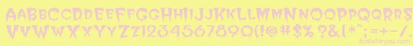 Postcryp Font – Pink Fonts on Yellow Background