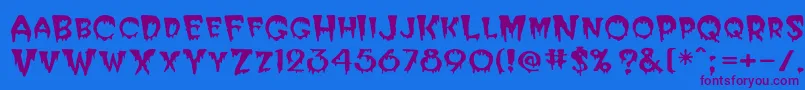 Postcryp Font – Purple Fonts on Blue Background