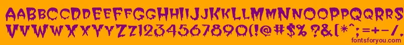 Postcryp Font – Purple Fonts on Orange Background