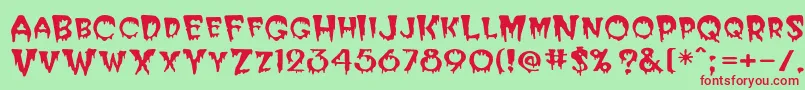 Postcryp Font – Red Fonts on Green Background