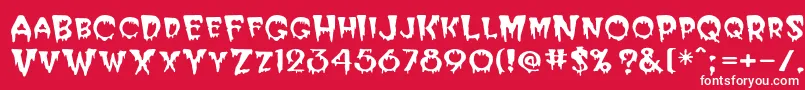 Postcryp Font – White Fonts on Red Background