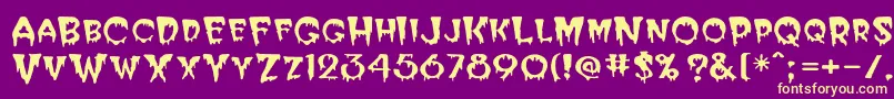 Postcryp Font – Yellow Fonts on Purple Background