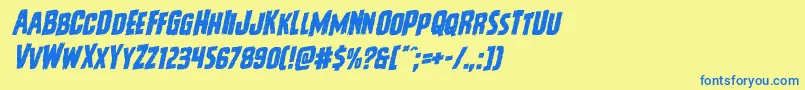 Vicioushungerrotal Font – Blue Fonts on Yellow Background