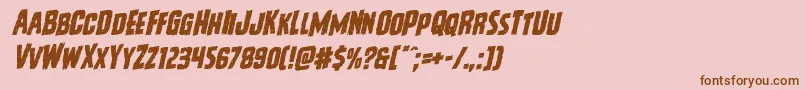 Vicioushungerrotal-Schriftart – Braune Schriften auf rosa Hintergrund