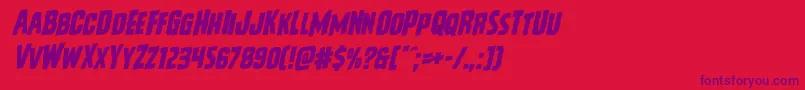 Vicioushungerrotal Font – Purple Fonts on Red Background