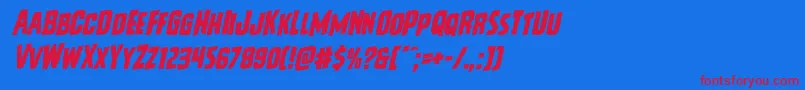 Vicioushungerrotal-Schriftart – Rote Schriften auf blauem Hintergrund
