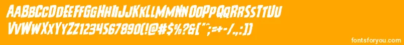 Vicioushungerrotal-Schriftart – Weiße Schriften auf orangefarbenem Hintergrund