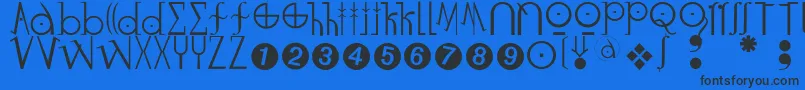Luzifer Font – Black Fonts on Blue Background
