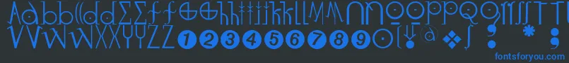 Шрифт Luzifer – синие шрифты на чёрном фоне
