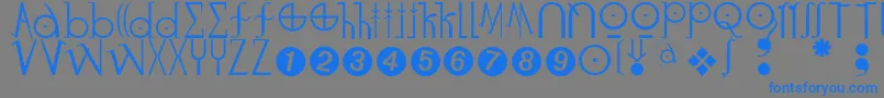 Luzifer Font – Blue Fonts on Gray Background