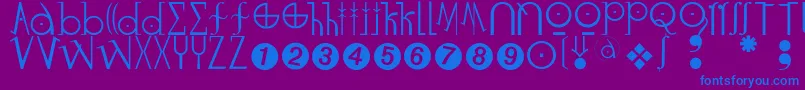 フォントLuzifer – 紫色の背景に青い文字