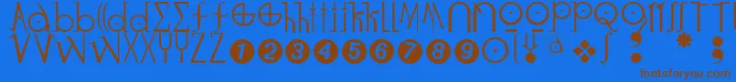 Luzifer Font – Brown Fonts on Blue Background