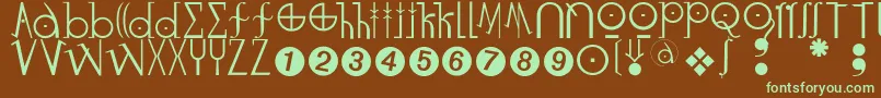Luzifer Font – Green Fonts on Brown Background