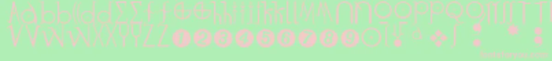 Luzifer Font – Pink Fonts on Green Background