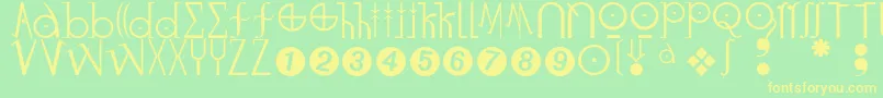Luzifer Font – Yellow Fonts on Green Background