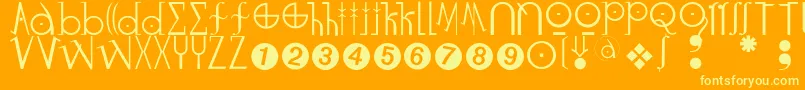 Luzifer Font – Yellow Fonts on Orange Background
