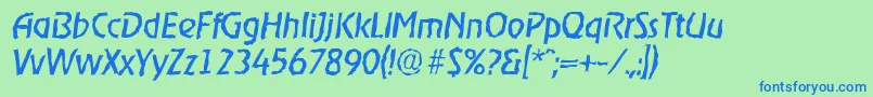 OnstagerandomItalic Font – Blue Fonts on Green Background