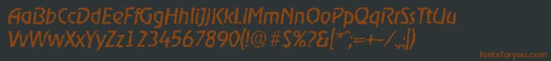 Шрифт OnstagerandomItalic – коричневые шрифты на чёрном фоне
