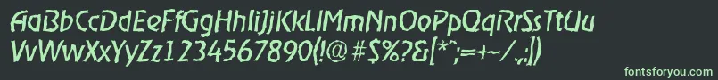 Fonte OnstagerandomItalic – fontes verdes em um fundo preto