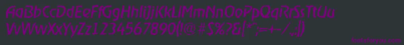 Fonte OnstagerandomItalic – fontes roxas em um fundo preto