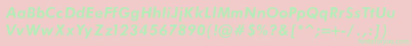 Weitere Informationen zur FuturaBookBoldItalicRegular-Schriftart FuturaBookBoldItalicRegular-Schriftart – Grüne Schriften auf rosa Hintergrund