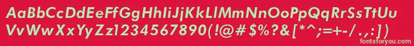 Fonte FuturaBookBoldItalicRegular – fontes verdes em um fundo vermelho