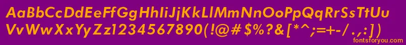 FuturaBookBoldItalicRegular Font – Orange Fonts on Purple Background
