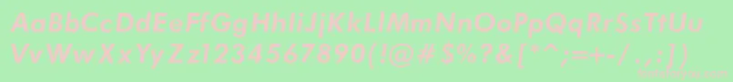 FuturaBookBoldItalicRegular-Schriftart – Rosa Schriften auf grünem Hintergrund