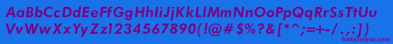 FuturaBookBoldItalicRegular Font – Purple Fonts on Blue Background