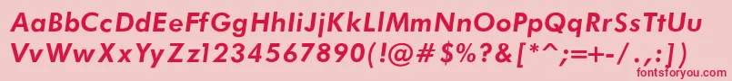 FuturaBookBoldItalicRegular Font – Red Fonts on Pink Background