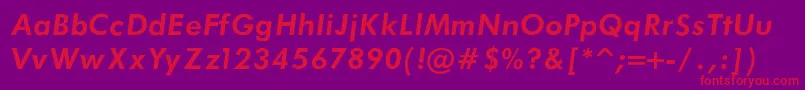 FuturaBookBoldItalicRegular Font – Red Fonts on Purple Background
