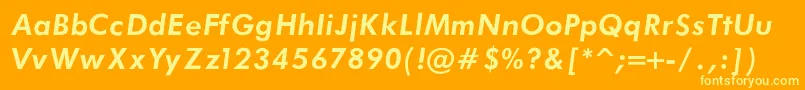 フォントFuturaBookBoldItalicRegular – オレンジの背景に黄色の文字