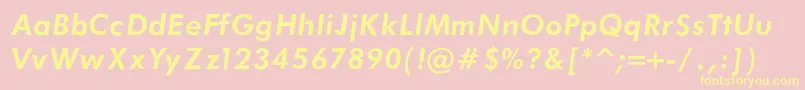 FuturaBookBoldItalicRegular-Schriftart – Gelbe Schriften auf rosa Hintergrund