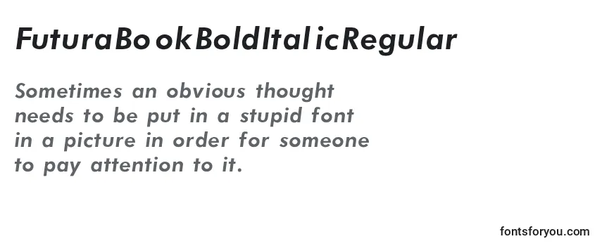 Reseña de la fuente FuturaBookBoldItalicRegular