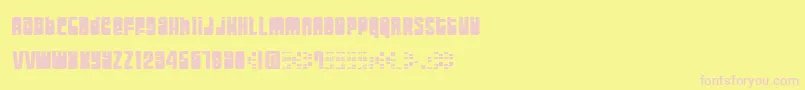 Moogs Font – Pink Fonts on Yellow Background