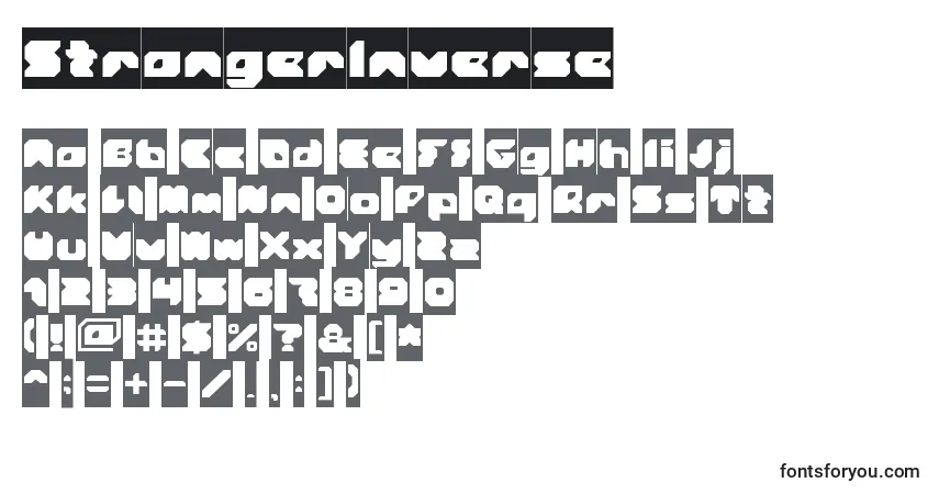 Шрифт StrangerInverse – алфавит, цифры, специальные символы