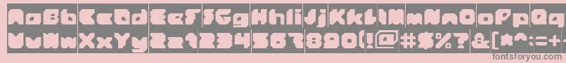 StrangerInverse-Schriftart – Graue Schriften auf rosa Hintergrund