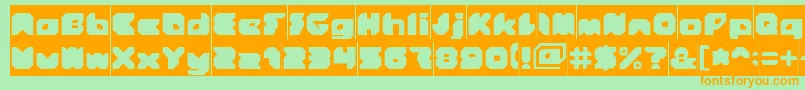 StrangerInverse Font – Orange Fonts on Green Background