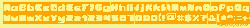 StrangerInverse Font – Orange Fonts on Yellow Background
