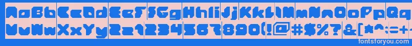 StrangerInverse Font – Pink Fonts on Blue Background